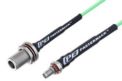 N Female Bulkhead to SMA Female Bulkhead Cable 100 CM Length Using PE-P160LL Coax