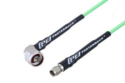 N Male Right Angle to SMA Male Low Loss Cable 150 CM Length Using PE-P160LL Coax