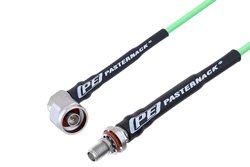 N Male Right Angle to SMA Female Bulkhead Low Loss Cable 36 Inch Length Using PE-P160LL Coax