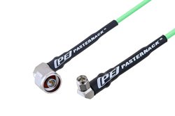 N Male Right Angle to SMA Male Right Angle Low Loss Cable 48 Inch Length Using PE-P160LL Coax