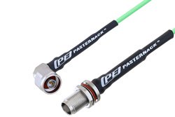 N Male Right Angle to TNC Female Bulkhead Low Loss Cable 200 CM Length Using PE-P160LL Coax