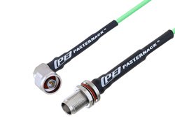 N Male Right Angle to TNC Female Bulkhead Low Loss Cable Using PE-P160LL Coax