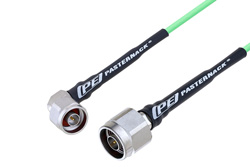 N Male to N Male Right Angle Low Loss Cable 36 Inch Length Using PE-P160LL Coax