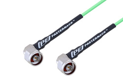 N Male Right Angle to N Male Right Angle Low Loss Cable 60 Inch Length Using PE-P160LL Coax