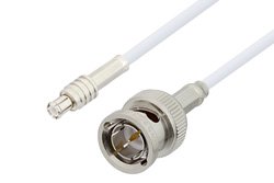 50 Ohm MCX Plug to 75 Ohm BNC Male Cable 24 Inch Length Using 75 Ohm RG187 Coax