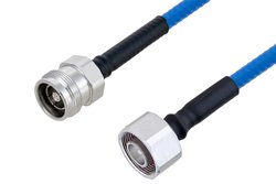 Plenum 4.1/9.5 Mini DIN Male to 4.3-10 Female Low PIM Cable 24 Inch Length Using SPP-250-LLPL Coax , LF Solder