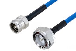 Plenum 4.3-10 Female to 7/16 DIN Male Low PIM Cable 100 cm Length Using SPP-250-LLPL Coax , LF Solder