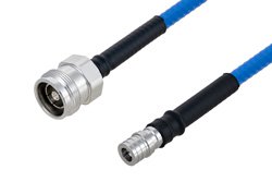 Plenum 4.3-10 Female to QMA Male Low PIM Cable 150 cm Length Using SPP-250-LLPL Coax , LF Solder