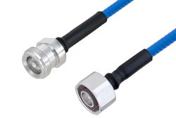 Plenum 4.1/9.5 Mini DIN Male to 4.1/9.5 Mini DIN Female Low PIM Cable 100 cm Length Using SPP-250-LLPL Coax , LF Solder