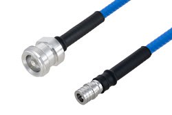 Plenum 4.1/9.5 Mini DIN Female to QMA Male Low PIM Cable 150 cm Length Using SPP-250-LLPL Coax , LF Solder