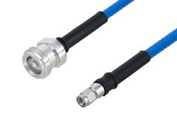 低PIM 阻燃级电缆组件，4.1/9.5 Mini DIN母头至SMA公头，使用SPP-250-LLPL同轴电缆，LF焊接