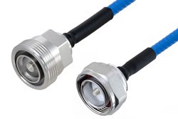 Plenum 7/16 DIN Male to 7/16 DIN Female Low PIM Cable 12 Inch Length Using SPP-250-LLPL Coax , LF Solder
