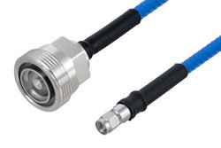 Plenum 7/16 DIN Female to SMA Male Low PIM Cable 12 Inch Length Using SPP-250-LLPL Coax , LF Solder