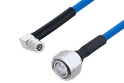 Plenum 4.3-10 Male to QMA Male Right Angle Low PIM Cable 100 cm Length Using SPP-250-LLPL Coax , LF Solder