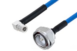 Plenum 7/16 DIN Male to QMA Male Right Angle Low PIM Cable 12 Inch Length Using SPP-250-LLPL Coax , LF Solder