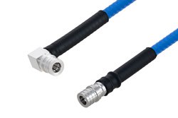 低PIM阻燃级电缆组件，QMA公头转QMA公头直角，采用SPP-250-LLPL同轴电缆，LF焊接