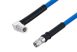 Plenum QMA Male Right Angle to SMA Male Low PIM Cable 12 Inch Length Using SPP-250-LLPL Coax , LF Solder