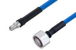Plenum 4.1/9.5 Mini DIN Male to SMA Female Low PIM Cable 12 Inch Length Using SPP-250-LLPL Coax , LF Solder