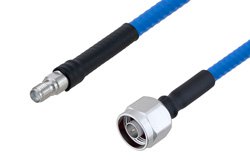 Plenum N Male to SMA Female Low PIM Cable 24 Inch Length Using SPP-250-LLPL Coax , LF Solder