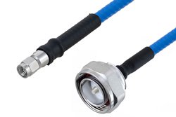 Plenum 7/16 DIN Male to SMA Male Low PIM Cable 150 cm Length Using SPP-250-LLPL Coax , LF Solder
