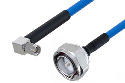 Plenum 7/16 DIN Male to SMA Male Right Angle Low PIM Cable 12 Inch Length Using SPP-250-LLPL Coax , LF Solder