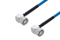 Plenum 4.3-10 Male Right Angle to 4.3-10 Male Right Angle Low PIM Cable 100 cm Length Using SPP-250-LLPL Coax Using Times Microwave Parts