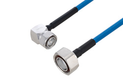 Plenum 4.3-10 Male Right Angle to 7/16 DIN Male Low PIM Cable 24 Inch Length Using SPP-250-LLPL Coax Using Times Microwave Parts
