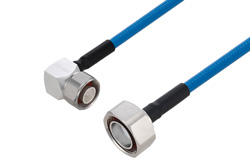 Plenum 4.1/9.5 Mini DIN Male Right Angle to 7/16 DIN Male Low PIM Cable 100 cm Length Using SPP-250-LLPL Coax Using Times Microwave Parts