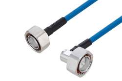 Plenum 7/16 DIN Male to 7/16 DIN Male Right Angle Low PIM Cable 150 cm Length Using SPP-250-LLPL Coax Using Times Microwave Parts