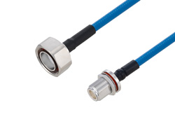 Plenum 7/16 DIN Male to N Female Bulkhead Low PIM Cable 100 cm Length Using SPP-250-LLPL Coax Using Times Microwave Parts