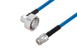 Plenum 7/16 DIN Male Right Angle to N Female Low PIM Cable 200 cm Length Using SPP-250-LLPL Coax Using Times Microwave Parts