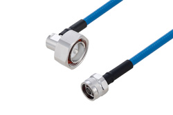 Plenum 7/16 DIN Male Right Angle to N Male Low PIM Cable 150 cm Length Using SPP-250-LLPL Coax Using Times Microwave Parts