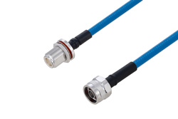 Plenum N Male to N Female Bulkhead Low PIM Cable Using SPP-250-LLPL Coax Using Times Microwave Parts