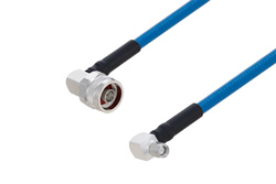 Plenum N Male Right Angle to SMA Male Right Angle Low PIM Cable 12 Inch Length Using SPP-250-LLPL Coax Using Times Microwave Parts