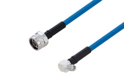 Plenum N Male to SMA Male Right Angle Low PIM Cable 150 cm Length Using SPP-250-LLPL Coax Using Times Microwave Parts