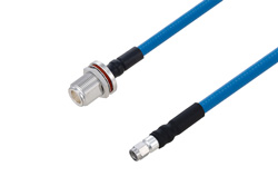 Plenum N Female Bulkhead to SMA Male Low PIM Cable 12 Inch Length Using SPP-250-LLPL Coax Using Times Microwave Parts
