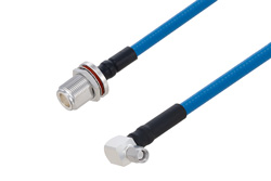 Plenum N Female Bulkhead to SMA Male Right Angle Low PIM Cable 36 Inch Length Using SPP-250-LLPL Coax Using Times Microwave Parts