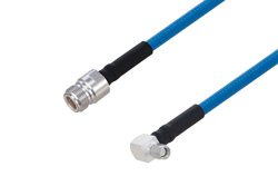 Plenum N Female to SMA Male Right Angle Low PIM Cable 100 cm Length Using SPP-250-LLPL Coax Using Times Microwave Parts