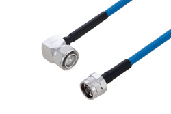 Plenum 4.3-10 Male Right Angle to N Male Low PIM Cable 24 Inch Length Using SPP-250-LLPL Coax Using Times Microwave Parts