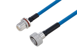 Plenum Snap-On 4.3-10 Male to N Female Bulkhead Low PIM Cable 12 Inch Length Using SPP-250-LLPL Coax Using Times Microwave Parts