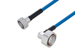 Plenum Snap-On 4.3-10 Male to 7/16 DIN Male Right Angle Low PIM Cable 150 cm Length Using SPP-250-LLPL Coax Using Times Microwave Parts