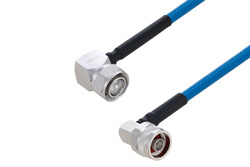 Plenum 4.3-10 Male Right Angle to N Male Right Angle Low PIM Cable 60 Inch Length Using SPP-250-LLPL Coax Using Times Microwave Parts