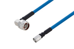 Plenum N Male Right Angle to NEX10 Male Low PIM Cable 12 Inch Length Using SPP-250-LLPL Coax Using Times Microwave Parts