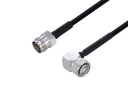 Outdoor Rated 4.3-10 Male Right Angle to 4.3-10 Female Low PIM Cable 100 cm Length Using SPO-250 Coax Using Times Microwave Parts