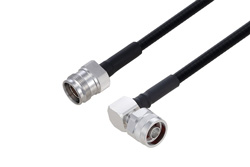 Outdoor Rated 4.3-10 Female to N Male Right Angle Low PIM Cable 200 cm Length Using SPO-250 Coax Using Times Microwave Parts