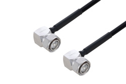 Outdoor Rated 4.3-10 Male Right Angle to 4.3-10 Male Right Angle Low PIM Cable 100 cm Length Using SPO-250 Coax Using Times Microwave Parts