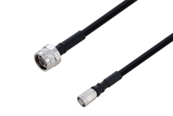 Outdoor Rated N Male to NEX10 Male Low PIM Cable 12 Inch Length Using SPO-250 Coax Using Times Microwave Parts