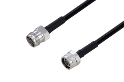Fire Rated 4.3-10 Female to N Male Low PIM Cable 12 Inch Length Using SPF-250 Coax Using Times Microwave Parts