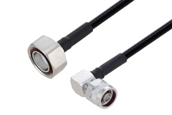 Fire Rated 7/16 DIN Male to N Male Right Angle Low PIM Cable 200 cm Length Using SPF-250 Coax Using Times Microwave Parts