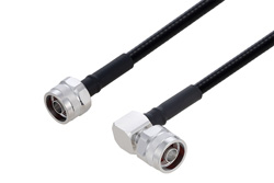Fire Rated N Male to N Male Right Angle Low PIM Cable Using SPF-250 Coax Using Times Microwave Parts